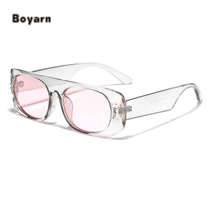 Gafas de sol cuadradas de estilo de moda para mujer UV400 con logotipo personalizado Nueva marca de diseñador Gafas Material de marco de PC - Product Image 3