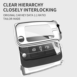 Funda para Llave de Coche de Aleación de Zinc, Cuero Genuino, TPU, para VW Volkswagen Golf 7 MK7 Tiguan MK2, para Seat Ateca <span class=keywords><strong>Leon</strong></span> <span class=keywords><strong>FR</strong></span> Ibiza Skoda - Product Image 5