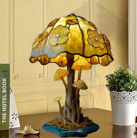 Lámpara de Mesa LED de Resina con Forma de Hongo, Decoración Bohemia, Serie de Plantas de Resina Teñida, Luz Nocturna