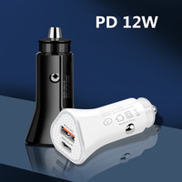 2024 nuevo cargador de coche rápido electrónico universal de 2 puertos Qc3.0 + PD USB y cargador de coche PD de 20W para teléfonos Apple Samsung