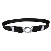 Ceinture élastique ajustable à boucle simple en alliage pour femme et homme, idéale pour les tenues décontractées et les jeans