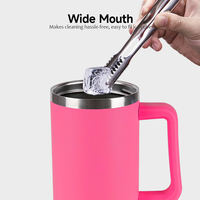 Harga Grosir Tumbler Travel Ramah Lingkungan Bebas BPA dengan Logo Kustom, 40oz, Stainless Steel, Dilengkapi Pegangan dan Sedotan, Vakum Terisolasi