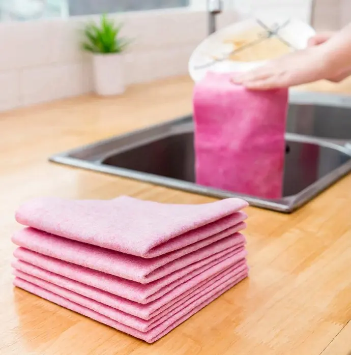 Multipurpose Super Absorbent nonwoven industrial cleaning cloth needle yellow non-woven dish cloths