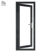 Porte en aluminium à double vitrage personnalisée, anti-effraction, battante, design moderne, isolation thermique, insonorisation, résistance à la corrosion, pour centre commercial