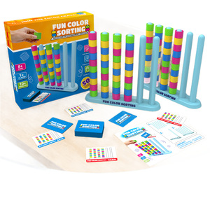 Juego de Mesa Educativo para Niños, Divertido Juego de Apilamiento y Clasificación de Colores, Juego de Cartas Interactivo para Familias, Padres e Hijos - Product Image 1