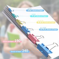 Clips de reliure en métal 1,25 pouce (32 mm) assortis, lot de 24 pièces, fournitures scolaires et de bureau (multicolores)