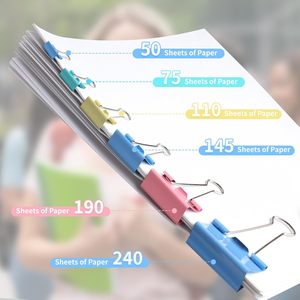 Clips de reliure en métal 1,25 pouce (32 mm) assortis, lot de 24 pièces, fournitures scolaires et de bureau (multicolores) - Product Image 4