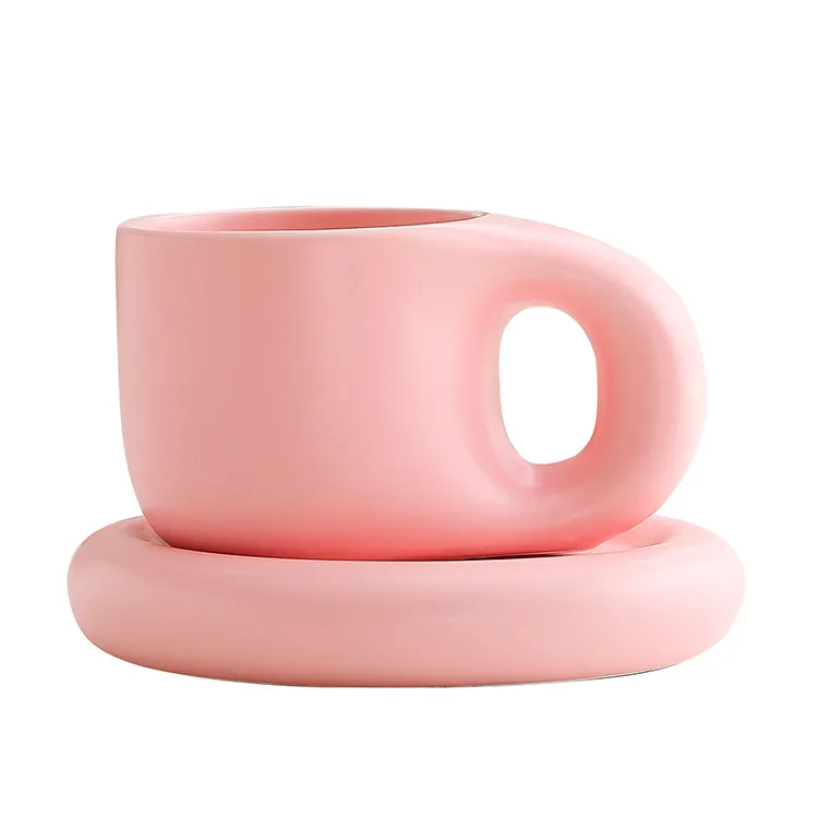 Pangcup fincan yaratıcı yenilik yağ fincan ve çay tabağı kahve kupa çay fincanı Set seramik kupa