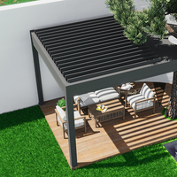 Pergola de jardin de loisirs 100% étanche d'usine, toit à lames motorisé, gazebo escamotable, pergola en aluminium d'extérieur, pièces de pergola