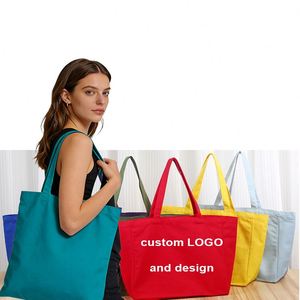 Bolsa de Compras Reutilizable Tipo Tote con Asas de Cuerda, Bolsa de Lona para Compras con Logotipo Personalizado - Product Image 1