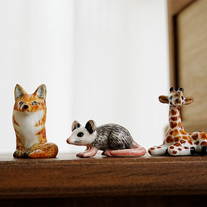 Miniaturas de Cerámica Pintadas a Mano, Decoraciones Creativas de Animales para Escritorio con un Toque de Alta Gama, Color Subesmaltado Seguro - Product Image 3