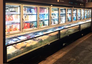 Réfrigérateur portable pour supermarché, porte en verre, Vertical, combinaison de congélateur présentoir vitrine pour la glace