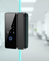 Serrure de porte intelligente automatique à empreinte digitale, système de sécurité moderne pour porte en verre sans cadre avec application de contrôle à distance, idéal pour bureaux et hôtels