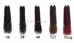 Vendita calda all'ingrosso 18 pollici estensioni dei <span class=keywords><strong>capelli</strong></span> sintetici ombre color box <span class=keywords><strong>trecce</strong></span> con estremità ricci - Product Image 6