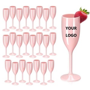 Vente <span class=keywords><strong>en</strong></span> gros de gobelets <span class=keywords><strong>en</strong></span> <span class=keywords><strong>plastique</strong></span> réutilisables de 6oz <span class=keywords><strong>à</strong></span> pieds hauts gobelets <span class=keywords><strong>en</strong></span> acrylique anti-chute pour le champagne et le vin pour le bar, le restaurant et le camping - Product Image 1