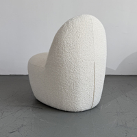 Fauteuil inclinable et extensible moderne en lin, avec cadre en bois massif, idéal pour salle à manger, salon ou école