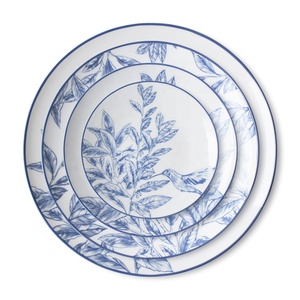 Hot Selling Wedding Chinese Charger Plate Blue and White Porcelain Style <b>Dinnerware</b> Set China Dinner Plate - Product Image 2