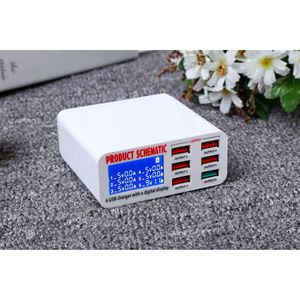 6 Port USB <b>Charger</b> With Digital Display Fast Charging Aluminum Desktop Multi Function <b>Charger</b> For <b>Tablet</b> - Product Image 3