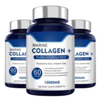 Gélules de collagène marin hydrolysé pour adultes avec acide hyaluronique, complexe de vitamines C et E, bien-être quotidien, approvisionnement ODM