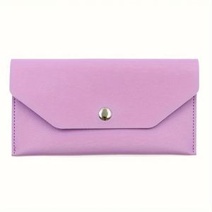 Wholesale Envelope Style PU Leather <b>Wallet</b> Customizable Snap Button <b>Card</b> <b>Holder</b> Cash Credit <b>Card</b> Button Open - Product Image 3