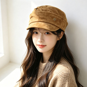 Béret en coton et lin pour femme, nouveau modèle printemps, chapeau de soleil décontracté et respirant pour l'été, style newsboy, vente en gros - Product Image 3