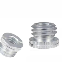 Adaptateur en alliage d'aluminium à dents grossières 1/4" 3/8" vers 5/8" pour niveaux à filetage 1/4" et écrous d'adaptation pour trépied de télémètre