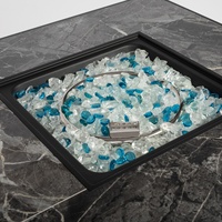Table de foyer rectangulaire moderne en acier pour extérieur avec certification ETL, 40000 BTU, dessus de table en carrelage, propane, livraison directe US pour patio
