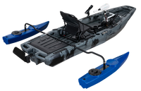 Kayak de pêche modulaire à deux sections de 2,8 m pour 1 personne avec propulsion à pédales ou moteur, coque en HDPE PE légère pour les sports nautiques et les excursions