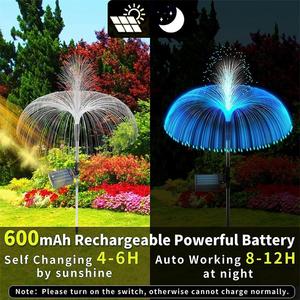 Jellyfish Fiber <b>Optical</b> Lighting Solar Landscape Garden Jellyfish Light Solar Decor Light Outdoor - Product Image 4