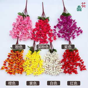 ดอกท้อประดิษฐ์ 9 กิ่ง ยาว 61 ซม. ดอกไม้ผ้าไหมสีแดงสำหรับตกแต่ง - Product Image 4