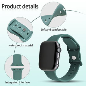 Mehrfarbiges Silikon armband mit Schmetterlings verschluss Verstellbar 38mm 42mm Weiches Silikon Wasserdicht für Iwatch Armband - Product Image 2