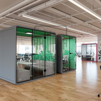 Cabine de bureau insonorisée modulaire et mobile, installation facile, pour 4 personnes, en vente, cabine téléphonique insonorisée, cabine de bureau acoustique