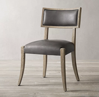 Chaise de salle à manger moderne de style américain Rhoohill, couleur personnalisée, en bois de chêne blanc avec tissu en lin, pour l'intérieur