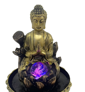 <span class=keywords><strong>Fontaine</strong></span> d'eau avec statue de Bouddha et boule LED lumineuse, décoration zen avec lotus, <span class=keywords><strong>fontaine</strong></span> de table pour la maison et le bureau - Product Image 5