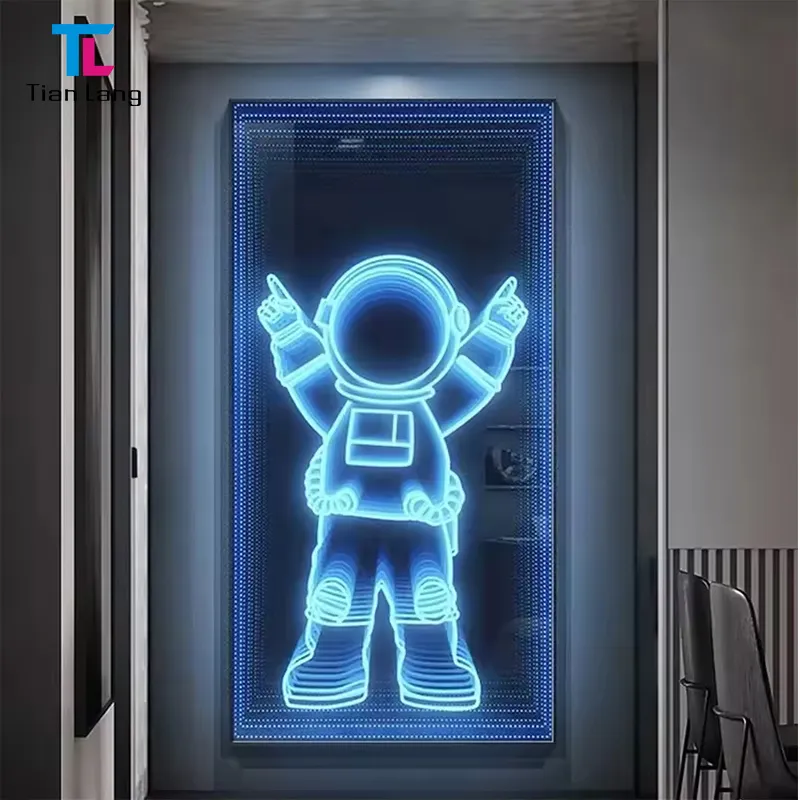 Artistic Trend Kaws Fashion Infinity Mirror Custom Led Neon Signs For Indoor Lighting Vibes Decoration