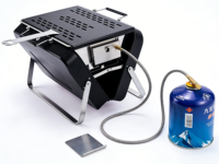 Nouveau produit, plus de choix de couleurs, barbecue au gaz portable en acier inoxydable pliable pour le camping en plein air et le jardin