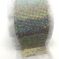 Cinta de Malla de Cristal con Diamantes de Imitación SS20 de 4.7 Pulgadas de Ancho x 10 Yardas de Largo y 24 Líneas para Bolsos de Lujo