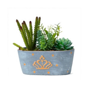 Amazon Venta caliente artificial plantas suculentas para el hogar mesa de Oficina Decoración barco forma <span class=keywords><strong>bonsai</strong></span> - Product Image 3