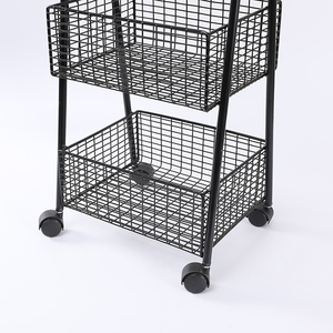 लोहे की टोकरी रोलिंग भंडारण कार्ट भंडारण कार्ट भंडारण कार्ट्स दराज और पहियों के साथ भंडारण कार्ट्स - Product Image 3