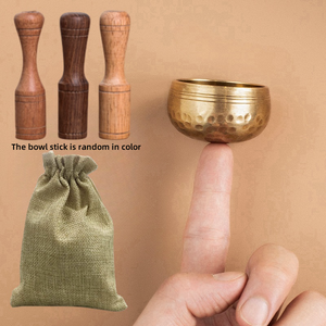 Nuevas Cuencas Tibetanas de Canto <span class=keywords><strong>Mini</strong></span> de Oro del Himalaya Hechas a Mano en Nepal, Martilladas para Yoga y Meditación - Product Image 2