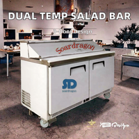 Table de Réfrigération Commerciale Soardragon à Double Porte en Acier Inoxydable 304 à Température Unique avec Ventilateur de Refroidissement pour Pizza/Salade Numérique