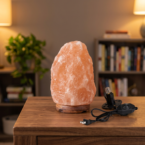 Lampe en sel rose de l'Himalaya OEM 100% naturelle, sculptée en cristal de roche, style féerique pakistanais, étanche, artisanat naturel de haute qualité - Product Image 1