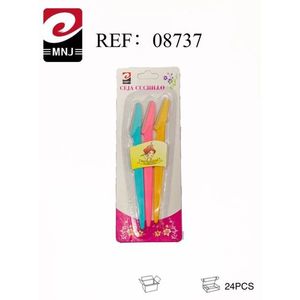 Ceja Cuchillo Eyebrow Trimmer 3Pcs Colorful Plastic Blades For Precise Hair Removal - Product Image 3