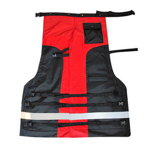 Tablier de protection robuste et respirant rouge et noir réglable de style tablier <span class=keywords><strong>pour</strong></span> bûcherons, résistant aux coupures niveau D - Product Image 4