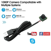 Modul Kamera USB Mini 1080P 2MP Ukuran Mikro 12x12mm UVC CMOS Webcam Keamanan USB dengan Mikrofon untuk Visi Mesin