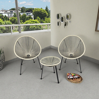 Meubles de jardin en rotin tressé d'extérieur, chaise longue en forme d'œuf, meubles de patio, table basse ronde en rotin contemporaine
