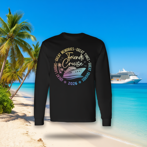 Camiseta de manga larga a juego Friends Cruise 2026, diseño de viaje en crucero - Product Image 3