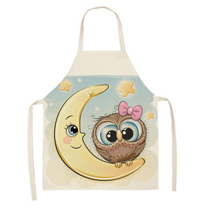 Grembiule da Cucina con Stampa di Gufo Carino, in Lino Personalizzabile per Adulti e Bambini - Product Image 5