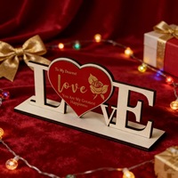 Ornement de table en bois en forme de LOVE, décoration artistique romantique en bois en forme de cœur pour la Saint-Valentin, mariage, maison, salon, chambre à coucher