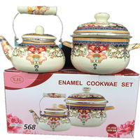 Nouveau Style Émail Théière Soupe Marmite Émaillé Casserole Avec Couvercle